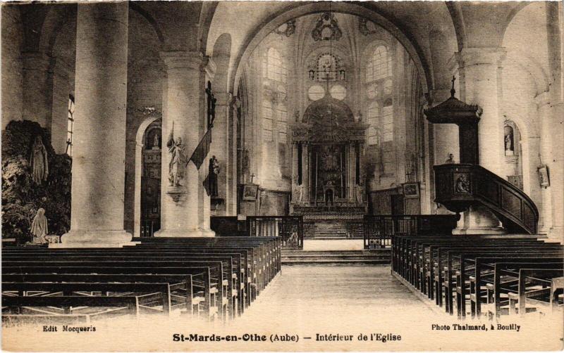 Carte postale ancienne St Mards en Othe interier de l'eglise