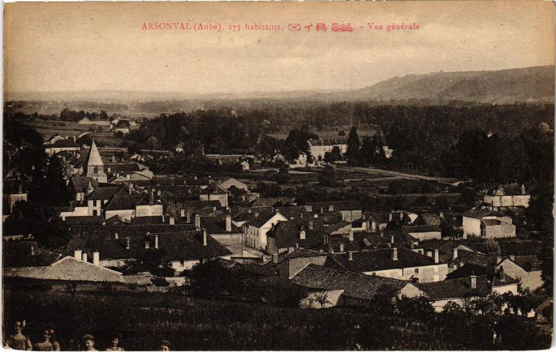 Carte postale ancienne Arsonval vue generale à Arsonval