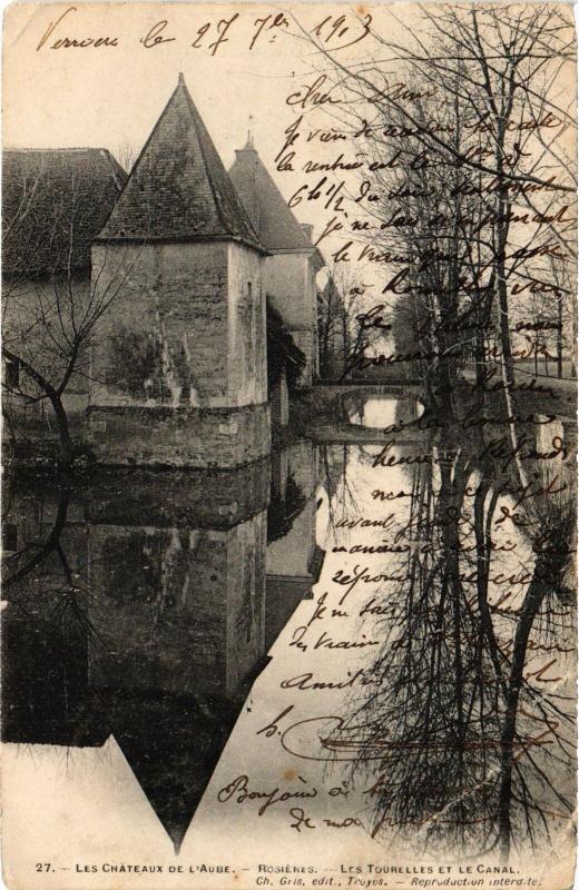Carte postale ancienne Rosieres Tourelles et le Canal