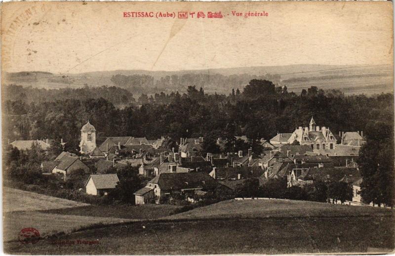 Carte postale ancienne Estissac vue generale à Estissac
