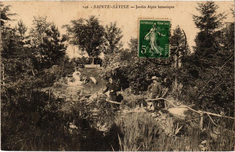 Carte postale ancienne Ste Savine Jardin Alpin botanique
