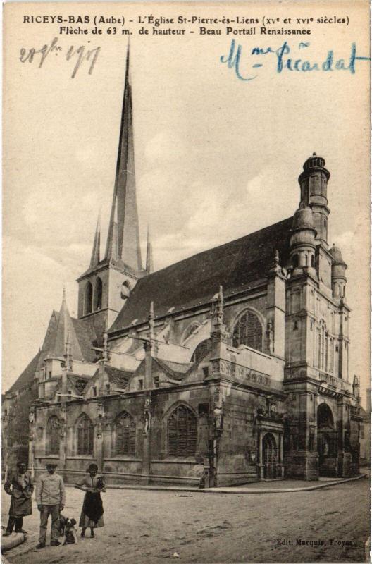 Carte postale ancienne Ricey Eglise Saint-Pierre es Liens