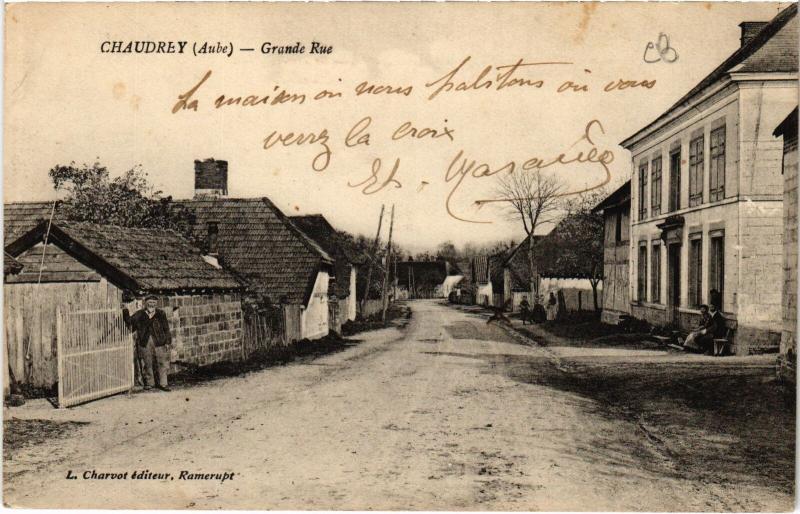 Carte postale ancienne Chaudrey Grande Rue à Chaudrey