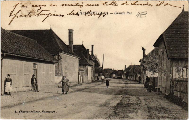 Carte postale ancienne Chaudrey Grande Rue à Chaudrey