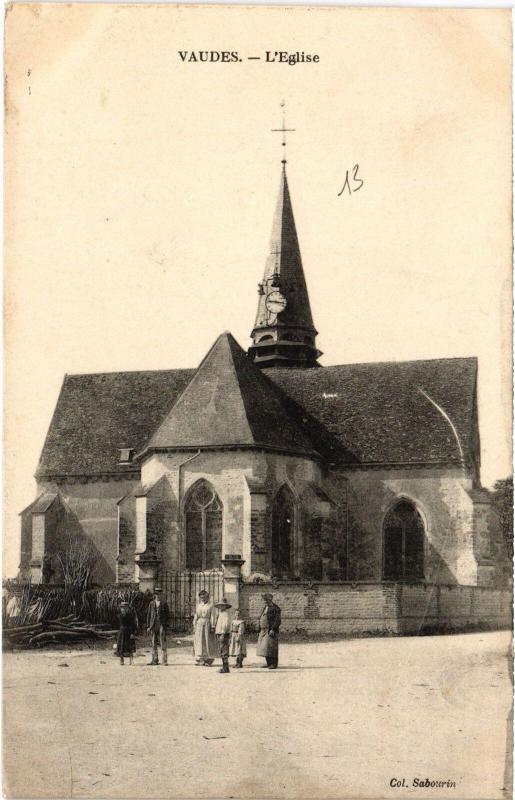Carte postale ancienne Vaudes Eglise à Vaudes