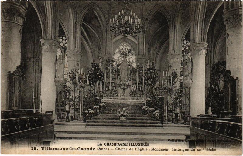 Carte postale ancienne Villenauxe Choeur de l'Eglise