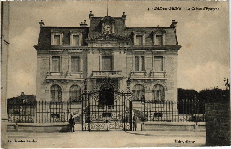 Carte postale ancienne Bar sur Seine Caisse d'Epargne à Bar-sur-Seine
