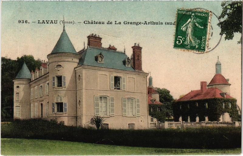 Carte postale ancienne Lavau Chateau de la Grande Arthuis à Lavau