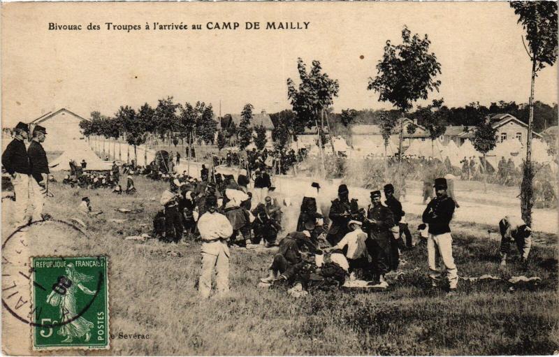 Carte postale ancienne Mailly le Camp bivouac des troupes à Mailly-le-Camp