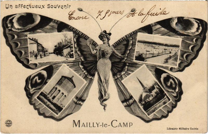 Carte postale ancienne Mailly le Camp souvenir à Mailly-le-Camp