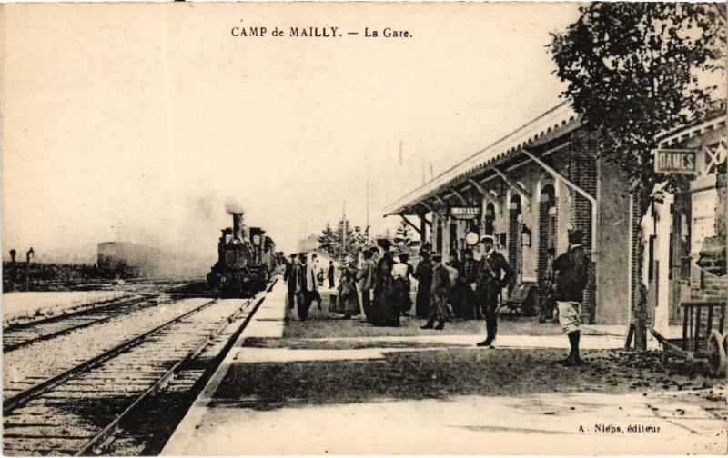 Carte postale ancienne Mailly le Camp la Gare à Mailly-le-Camp