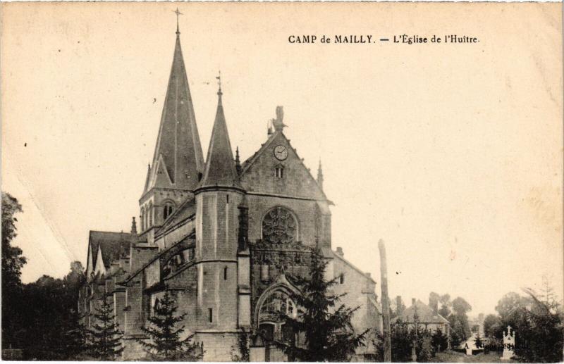 Carte postale ancienne Mailly le Camp Eglise de l'Huitre à Mailly-le-Camp