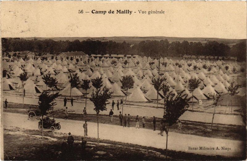 Carte postale ancienne Mailly le Camp vue generale à Mailly-le-Camp