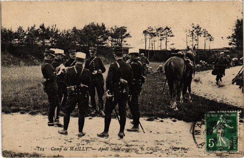 Carte postale ancienne Mailly le Camp apres les manoeuvres à Mailly-le-Camp