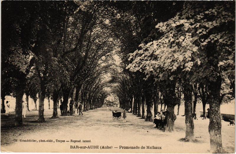 Carte postale ancienne Bar sur Aube Promenade de Mathaux à Bar-sur-Aube
