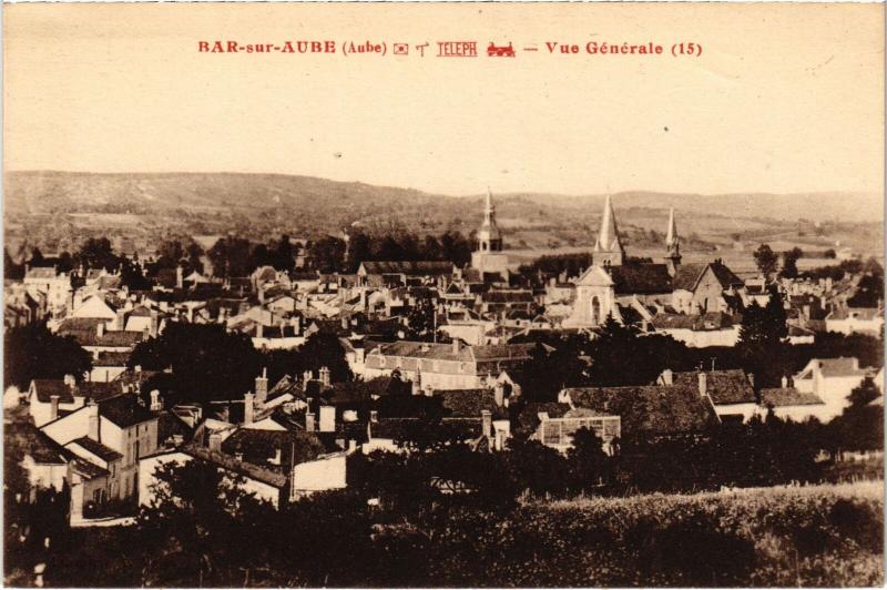 Carte postale ancienne Bar sur Aube vue generale à Bar-sur-Aube