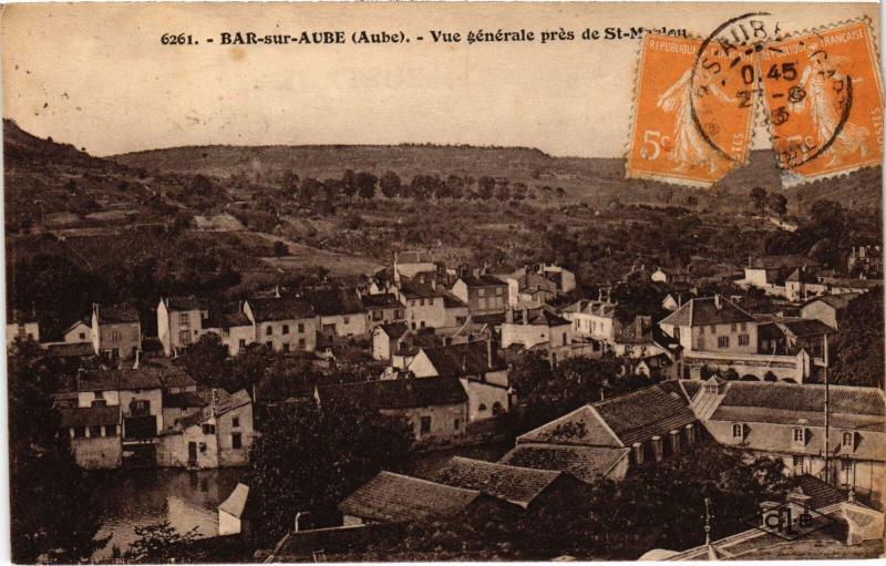 Carte postale ancienne Bar sur Aube vue generale à Bar-sur-Aube