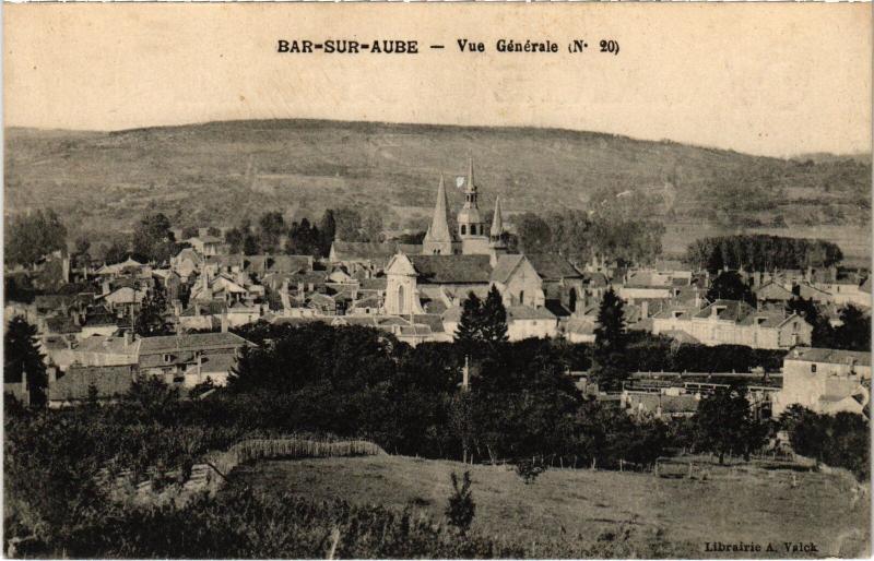 Carte postale ancienne Bar sur Aube vue generale à Bar-sur-Aube