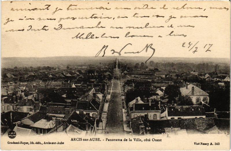 Carte postale ancienne Arcis panorama