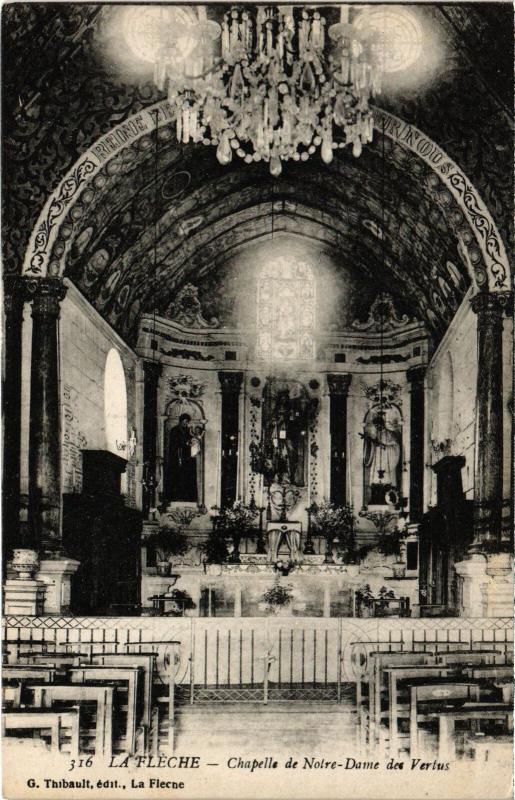 Carte postale ancienne La Fleche Chapelle de Notre Dame des Vertus