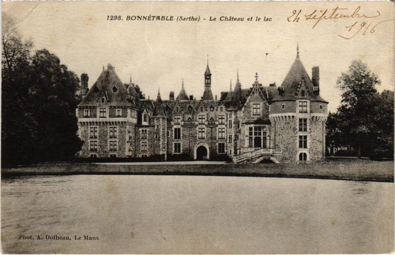 Carte postale ancienne Bonnetable le Chateau et le lac