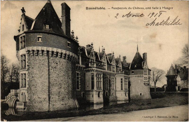 Carte postale ancienne Bonnetable perspective du Chateau