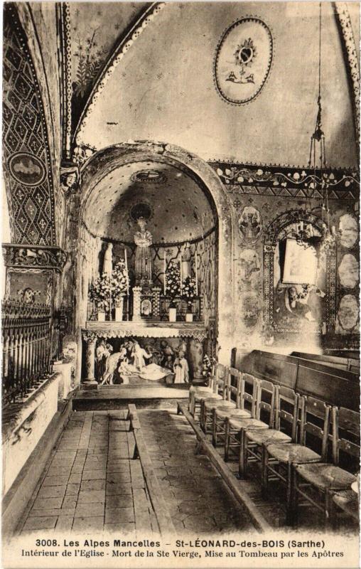 Carte postale ancienne St Leonard interieur de l'Eglise Mort de la Sainte-Vierge