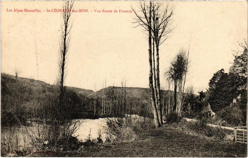 Carte postale ancienne St Leonard Route de Fresnay