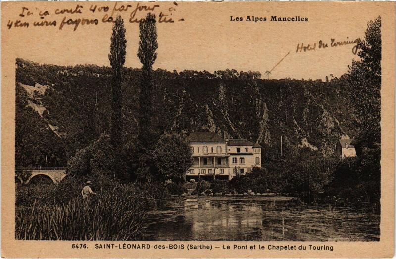 Carte postale ancienne St Leonard Pont et le Chapelet du Touring