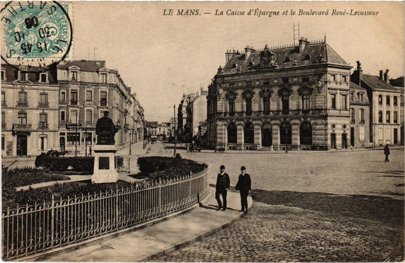 Carte postale ancienne Le Mans Caisse d'Epargne au Mans