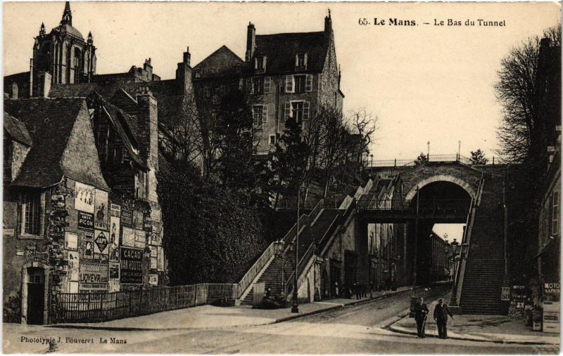Carte postale ancienne Le Mans le bas du tunnel au Mans