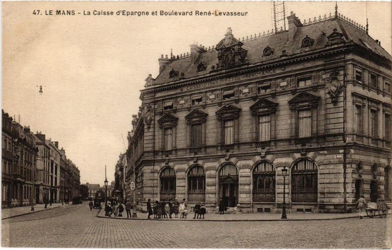 Carte postale ancienne Le Mans Caisse d'Epargne au Mans