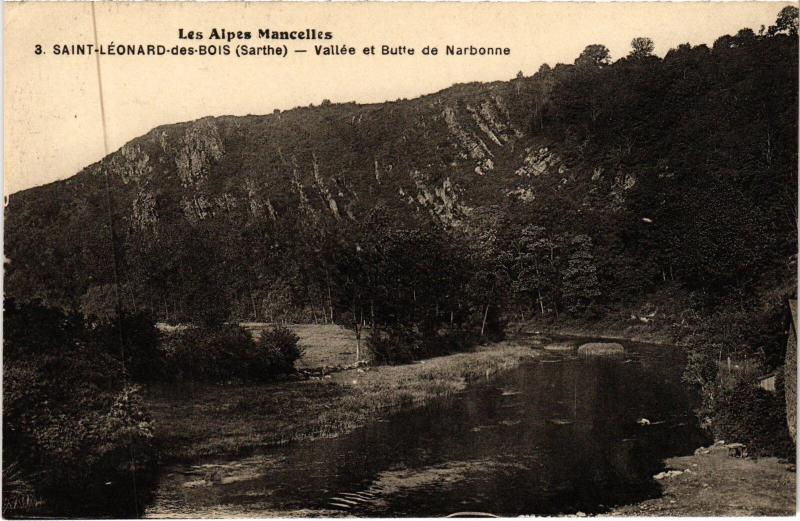 Carte postale ancienne St Leonard vallee et Butte de Narbonne