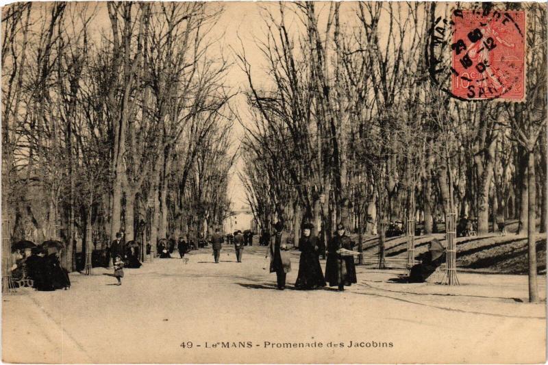 Carte postale ancienne Le Mans Promenade des Jacobins au Mans