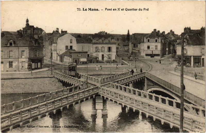 Carte postale ancienne Le Mans Pont en X au Mans