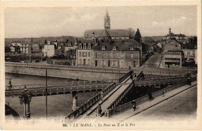 Carte postale ancienne Le Mans Pont en X au Mans