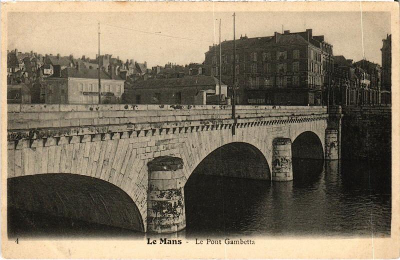 Carte postale ancienne Le Mans Pont Gambetta au Mans
