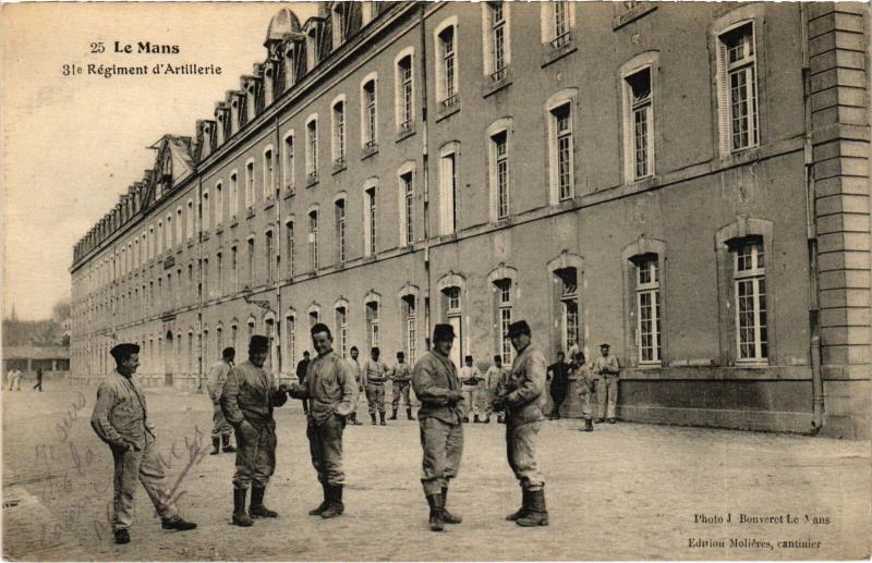 Carte postale ancienne Le Mans 31e Regiment d'Artillerie au Mans