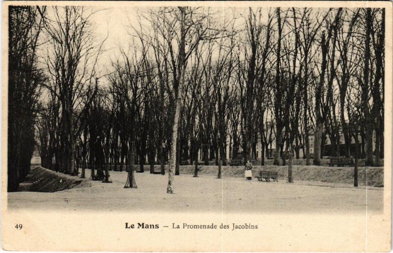 Carte postale ancienne Le Mans Promenade des Jacobins au Mans