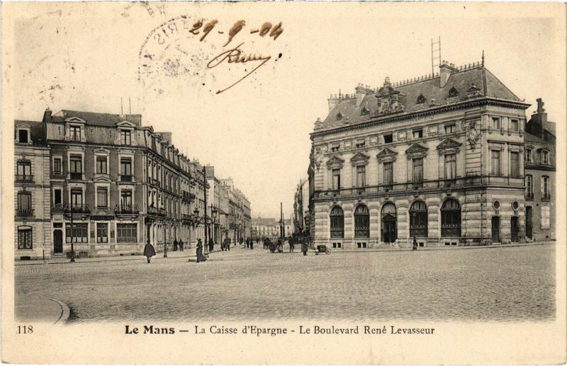 Carte postale ancienne Le Mans Caisse d'Epargne au Mans