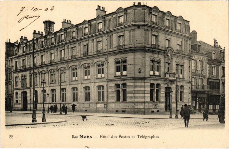 Carte postale ancienne Le Mans Hotel des Postes et Telegraphes au Mans