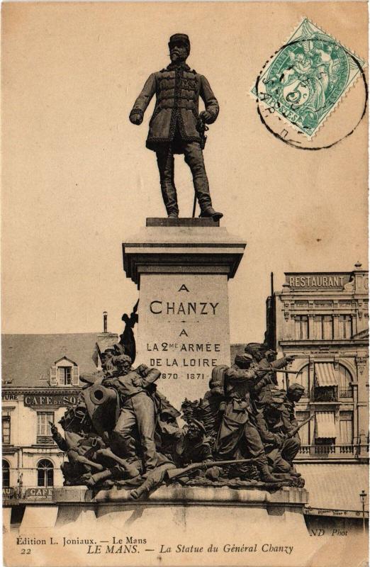Carte postale ancienne Le Mans Statue du General Chanzy au Mans