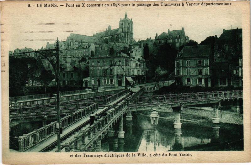 Carte postale ancienne Le Mans Pont en X au Mans