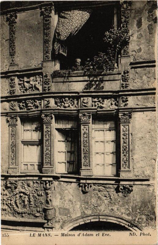 Carte postale ancienne Le Mans Maison d'Adam et Eve au Mans