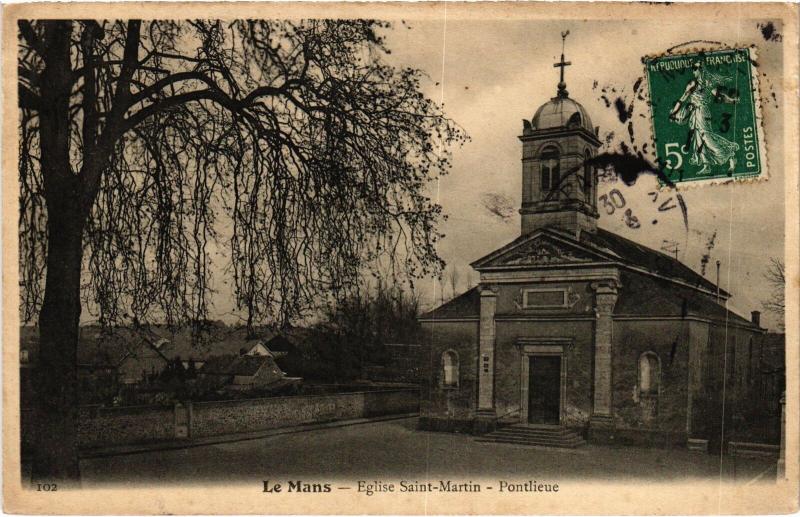 Carte postale ancienne Le Mans Eglise Saint-Martin au Mans