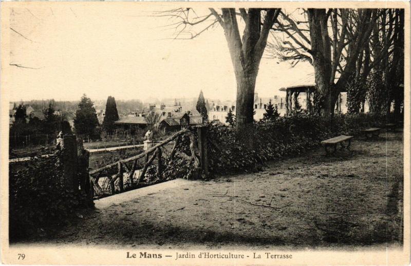 Carte postale ancienne Le Mans Jardin d'Horticulture la terrasse au Mans