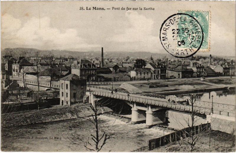 Carte postale ancienne Le Mans Pont de fer au Mans