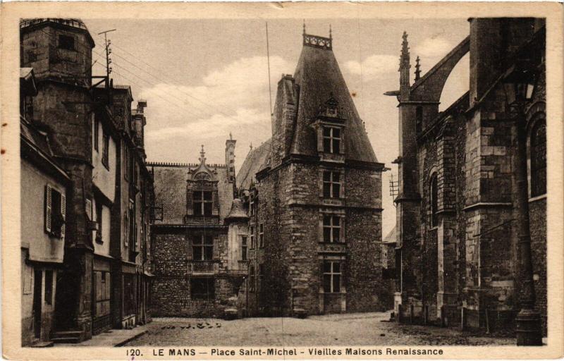Carte postale ancienne Le Mans Place Saint-Michel au Mans