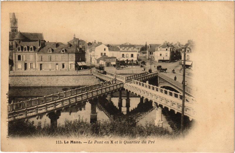Carte postale ancienne Le Mans Pont en X au Mans