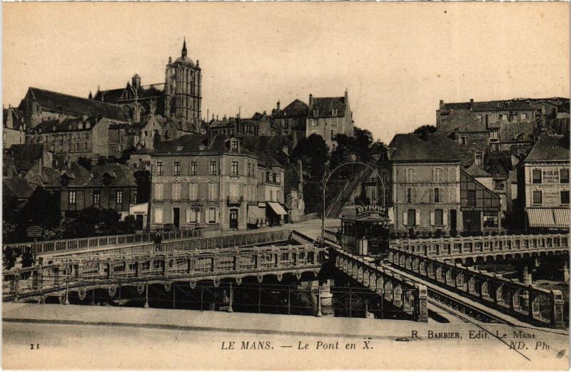 Carte postale ancienne Le Mans Pont en X au Mans